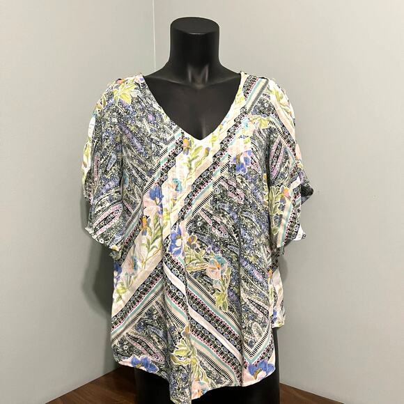 Maeve Top Size 0 Medium Floral Flutter Sleeve Maya - Picture 1 of 10